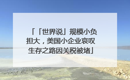 「世界说」规模小负担大，美国小企业哀叹生存之路因关税被堵