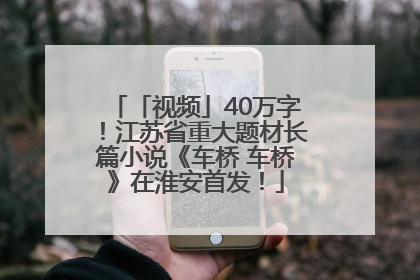 「视频」40万字！江苏省重大题材长篇小说《车桥 车桥》在淮安首发！