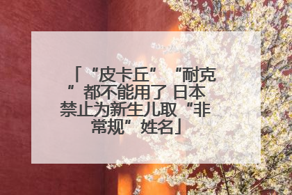 “皮卡丘”“耐克”都不能用了 日本禁止为新生儿取“非常规”姓名