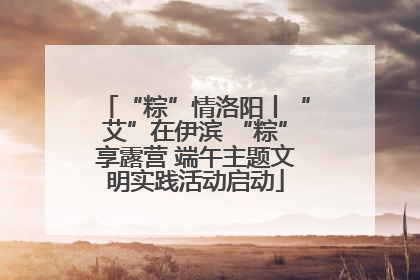 “粽”情洛阳丨“艾”在伊滨 “粽”享露营 端午主题文明实践活动启动