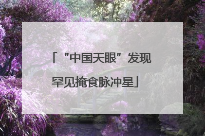 “中国天眼”发现罕见掩食脉冲星