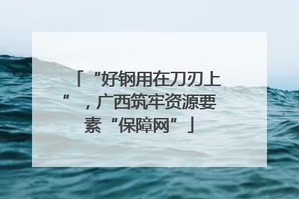 “好钢用在刀刃上”，广西筑牢资源要素“保障网”