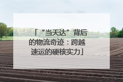 “当天达”背后的物流奇迹：跨越速运的硬核实力