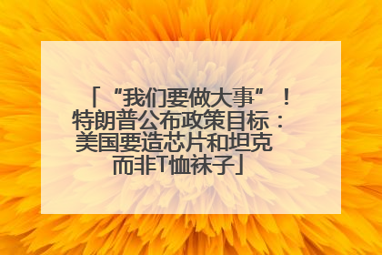 “我们要做大事”！特朗普公布政策目标：美国要造芯片和坦克 而非T恤袜子
