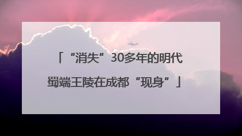 “消失”30多年的明代蜀端王陵在成都“现身”