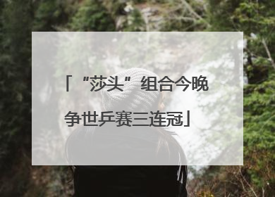 “莎头”组合今晚争世乒赛三连冠