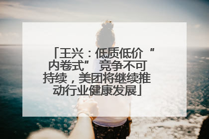 王兴：低质低价“内卷式” 竞争不可持续，美团将继续推动行业健康发展