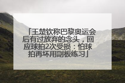 王楚钦称巴黎奥运会后有过放弃的念头，回应球拍2次受损：怕球拍再坏用副板练习