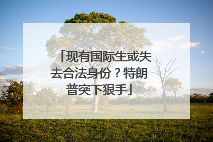现有国际生或失去合法身份？特朗普突下狠手