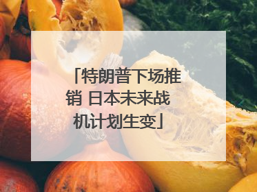 特朗普下场推销 日本未来战机计划生变