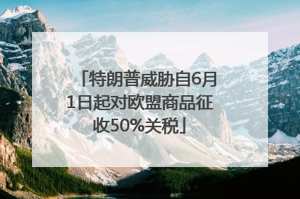 特朗普威胁自6月1日起对欧盟商品征收50%关税