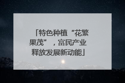 特色种植“花繁果茂”，富民产业释放发展新动能