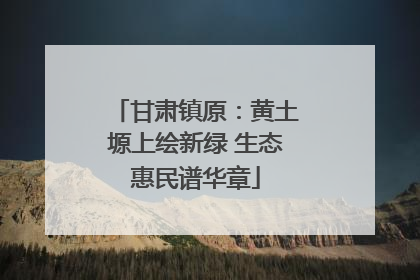 甘肃镇原：黄土塬上绘新绿 生态惠民谱华章