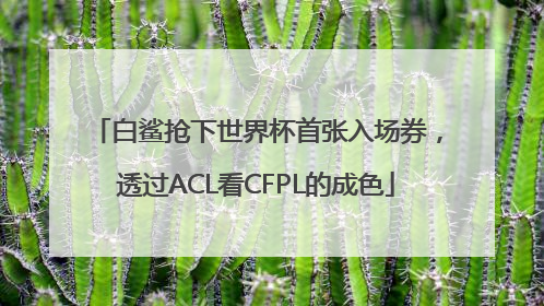 白鲨抢下世界杯首张入场券，透过ACL看CFPL的成色
