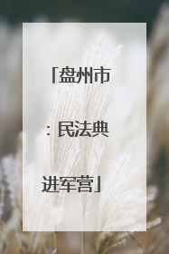 盘州市：民法典进军营