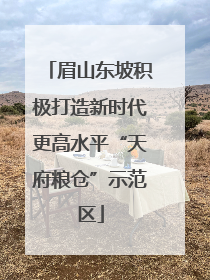 眉山东坡积极打造新时代更高水平“天府粮仓”示范区