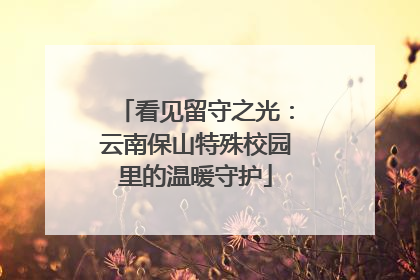 看见留守之光：云南保山特殊校园里的温暖守护