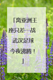 离亚洲王座只差一战 武汉足球今夜沸腾！
