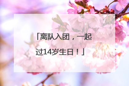 离队入团，一起过14岁生日！