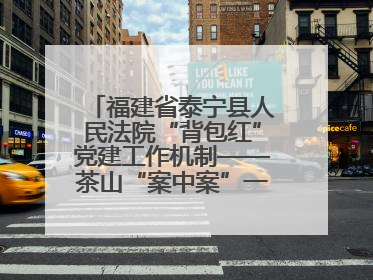 福建省泰宁县人民法院“背包红”党建工作机制——茶山“案中案”一揽子了结