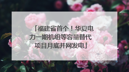 福建省首个！华夏电力一期机组等容量替代项目月底并网发电