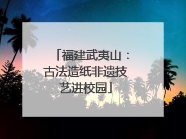 福建武夷山：古法造纸非遗技艺进校园