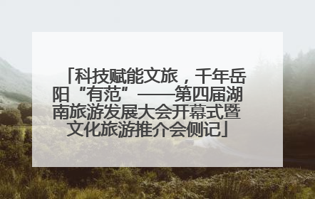 科技赋能文旅，千年岳阳“有范”——第四届湖南旅游发展大会开幕式暨文化旅游推介会侧记