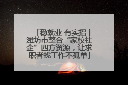 稳就业 有实招丨潍坊市整合“家校社企”四方资源，让求职者找工作不孤单