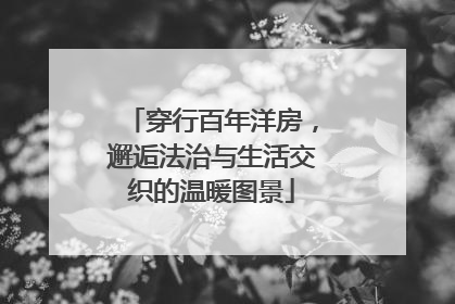 穿行百年洋房，邂逅法治与生活交织的温暖图景