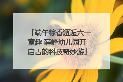 端午粽香邂逅六一童趣 薛峰幼儿园开启古韵科技奇妙游