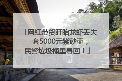 网红带货盱眙龙虾丢失一套5000元紫砂壶，民警垃圾桶里寻回！
