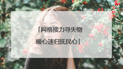 网格接力寻失物 暖心速归抚民心