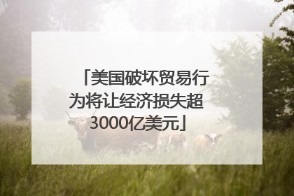 美国破坏贸易行为将让经济损失超3000亿美元