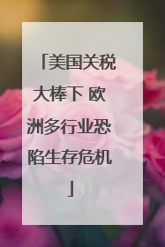 美国关税大棒下 欧洲多行业恐陷生存危机