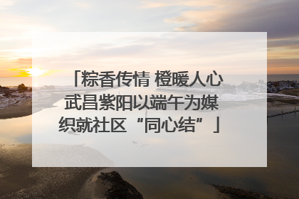 粽香传情 橙暖人心 武昌紫阳以端午为媒织就社区“同心结”