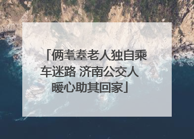 俩耄耋老人独自乘车迷路 济南公交人暖心助其回家