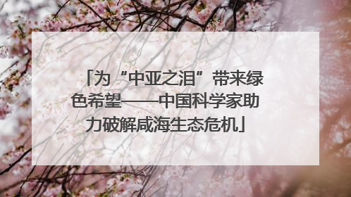 为“中亚之泪”带来绿色希望——中国科学家助力破解咸海生态危机