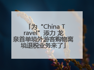 为“China Travel”添力 龙泉首单境外游客购物离境退税业务来了