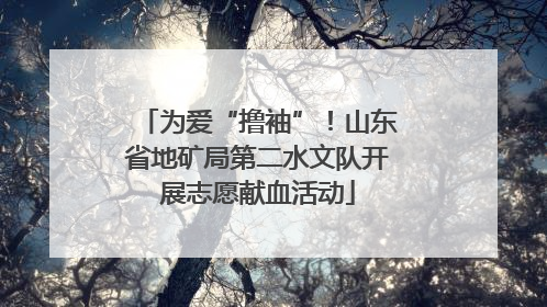 为爱“撸袖”！山东省地矿局第二水文队开展志愿献血活动