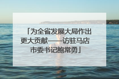 为全省发展大局作出更大贡献——访驻马店市委书记鲍常勇