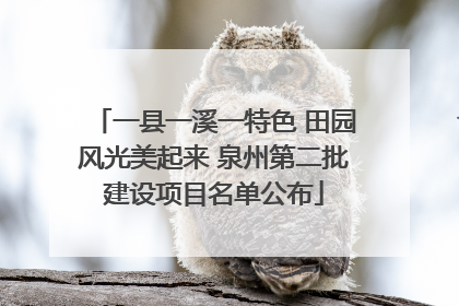 一县一溪一特色 田园风光美起来 泉州第二批建设项目名单公布