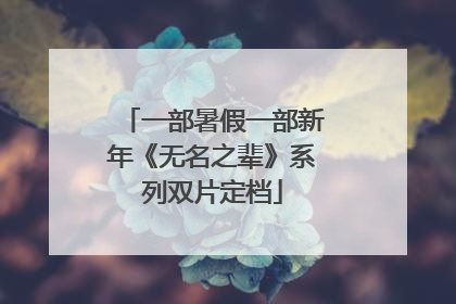 一部暑假一部新年《无名之辈》系列双片定档