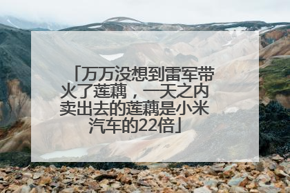 万万没想到雷军带火了莲藕，一天之内卖出去的莲藕是小米汽车的22倍