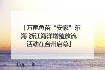 万尾鱼苗“安家”东海 浙江海洋增殖放流活动在台州启幕