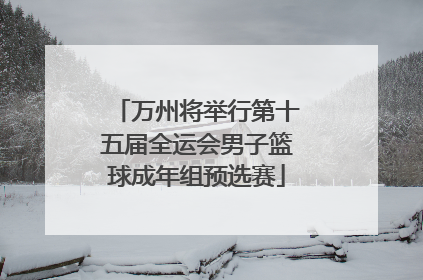 万州将举行第十五届全运会男子篮球成年组预选赛
