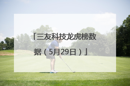 三友科技龙虎榜数据（5月29日）
