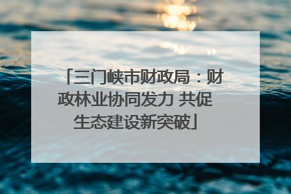 三门峡市财政局：财政林业协同发力 共促生态建设新突破