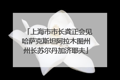 上海市市长龚正会见哈萨克斯坦阿拉木图州州长苏尔丹加济耶夫
