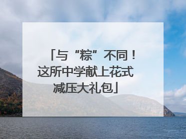 与“粽”不同！这所中学献上花式减压大礼包