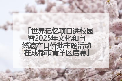 世界记忆项目进校园暨2025年文化和自然遗产日侨批主题活动在成都市青羊区启幕